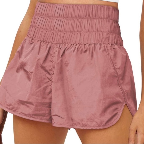 AUTOMET Womens High Waisted Athletic Shorts Elastic Casual Summer Running Shorts - Picture 2 of 5